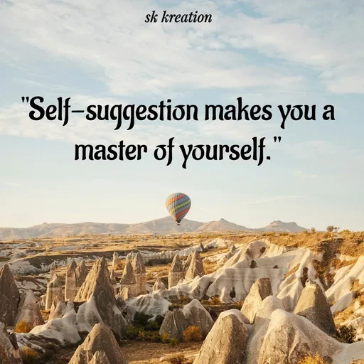 Quote by Keerthi - "Self-suggestion makes you a master of yourself." - Made using Quotes Creator App, Post Maker App
