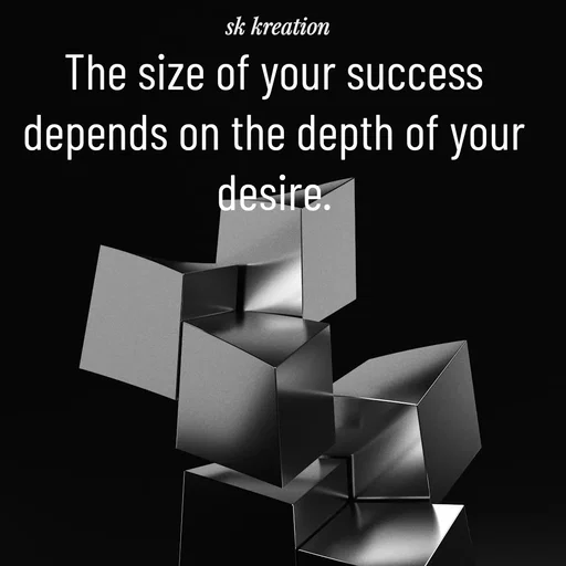 Quote by Keerthi - The size of your success depends on the depth of your desire. - Made using Quotes Creator App, Post Maker App