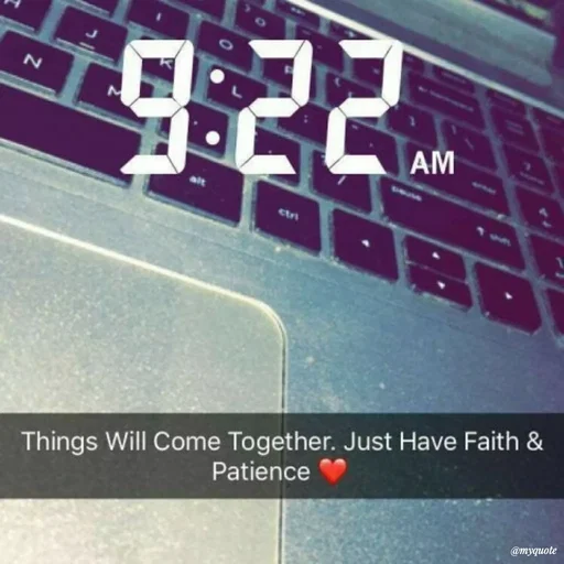 Quote by Karam Mahal - 922
AM
SAI
alt
etri
Things Will Come Together. Just Have Faith &
Patience
@myquote
 - Made using Quotes Creator App, Post Maker App