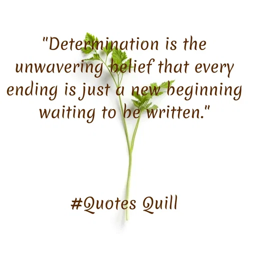 Quote by Quotes Quill - "Determination is the unwavering belief that every ending is just a new beginning waiting to be written."



#Quotes Quill - Made using Quotes Creator App, Post Maker App