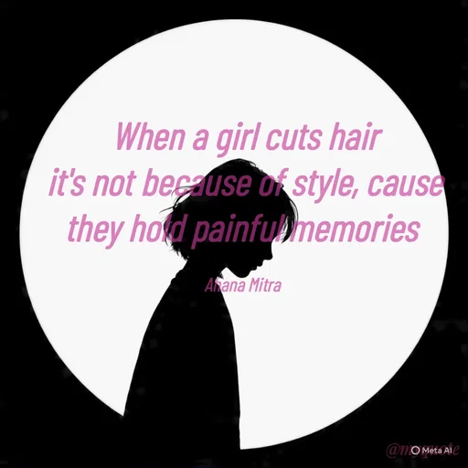 Quote by Queen of Revenge 🖤 - When a girl cuts hair
it's not because of style, cause they hold painful memories 

Ahana Mitra  - Made using Quotes Creator App, Post Maker App